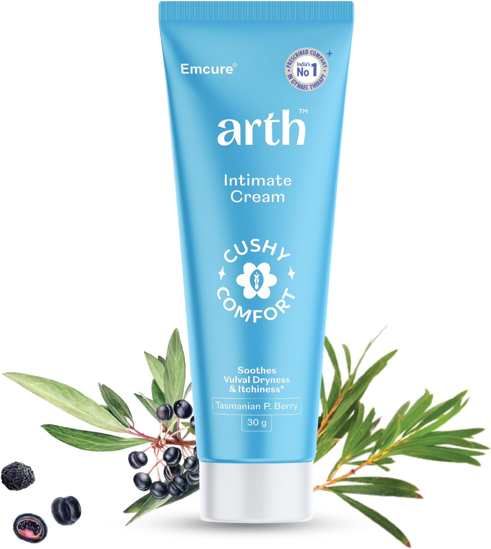 Arth Intimate Cream for Women to Balance Intimate pH (3.5-4.5) | Reduces Dryness, Itching, Irritation & Soothes Intimate Area | With Tasmanian Berry & Australian Tea Tree | Daily Intimate Hygiene | 30g