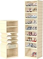 Vista 8 de Dollate Zapatero plegable de 9 niveles, 36 pares, gran almacenamiento de zapatos con puerta magnética transparente, fácil de montar y organizador
