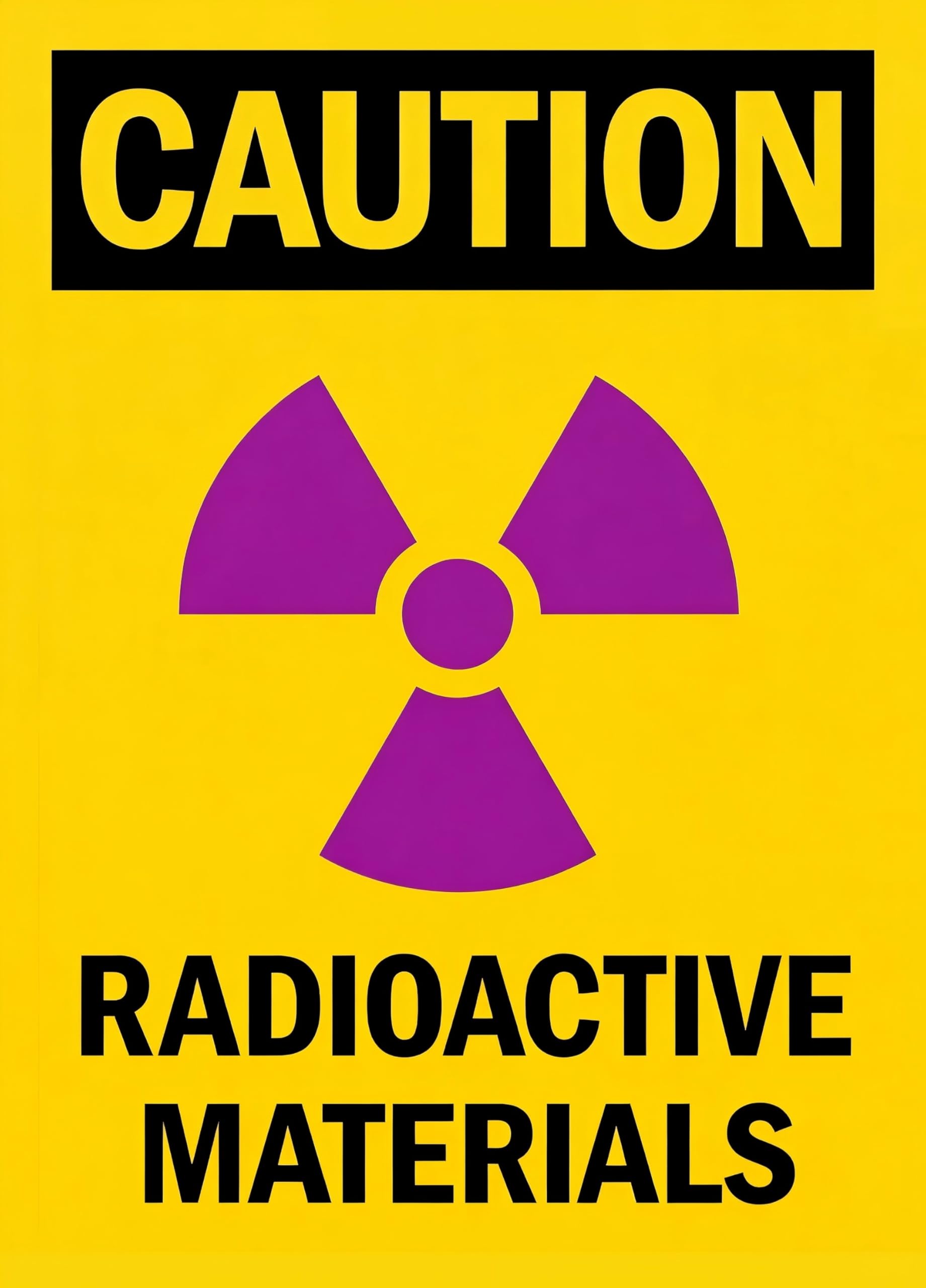 Radioactive Materials Caution Warning Metal Sign 8x12 Inch