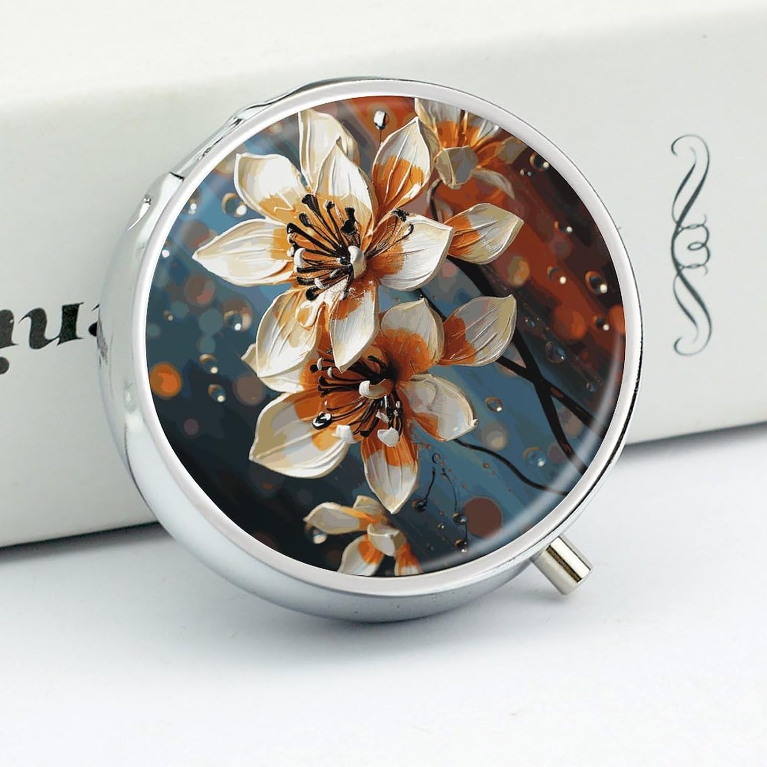 Modern Flower Round Pill Box Pill Case image 4