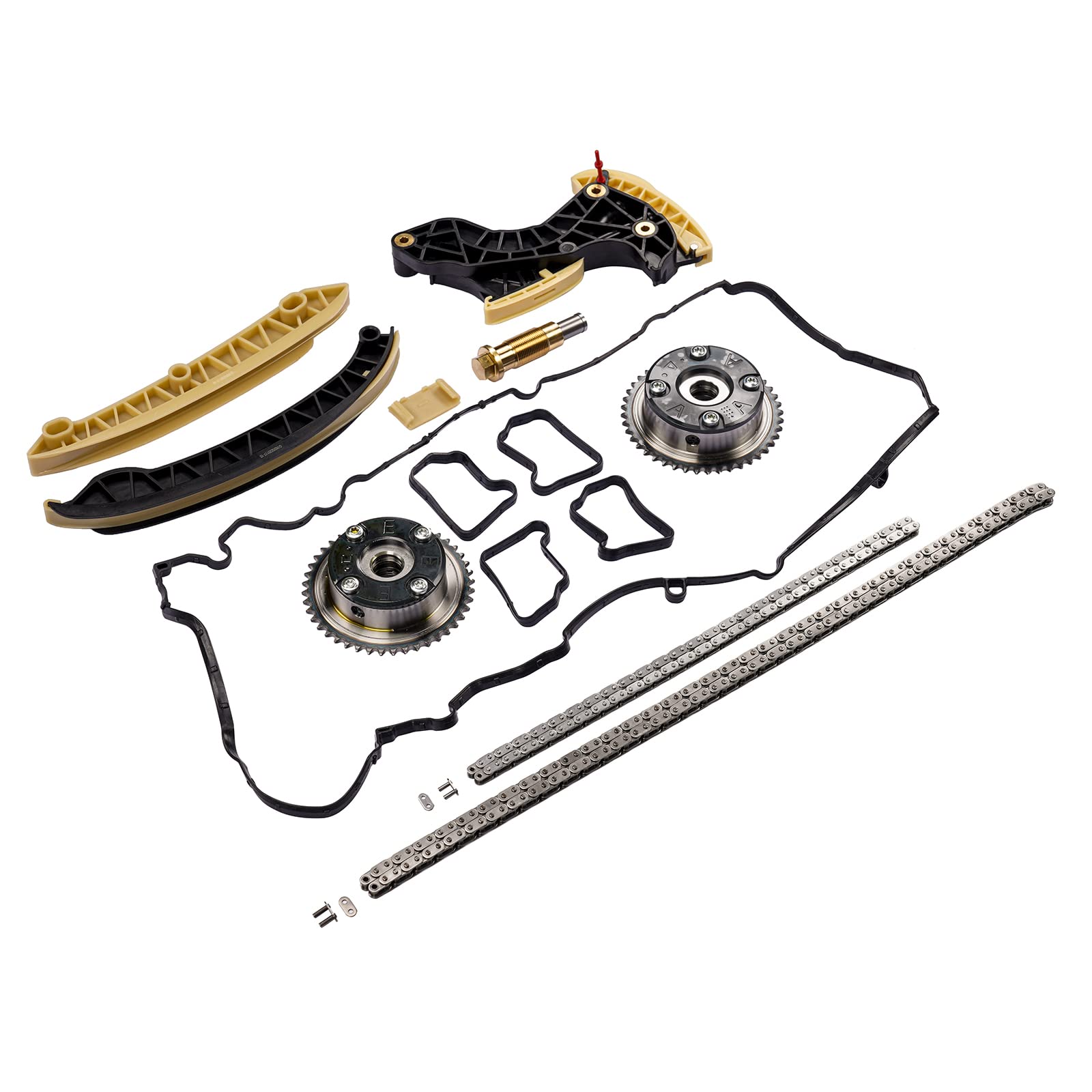 Bisenya Set di catene di distribuzione con fasatura dell'albero a camme Ricambio per Classe C W203 Coupé CL203 T-model S203 Classe E W211 SLK R171 Sprinter 2710501047 2710500847 2710500647 2710500947