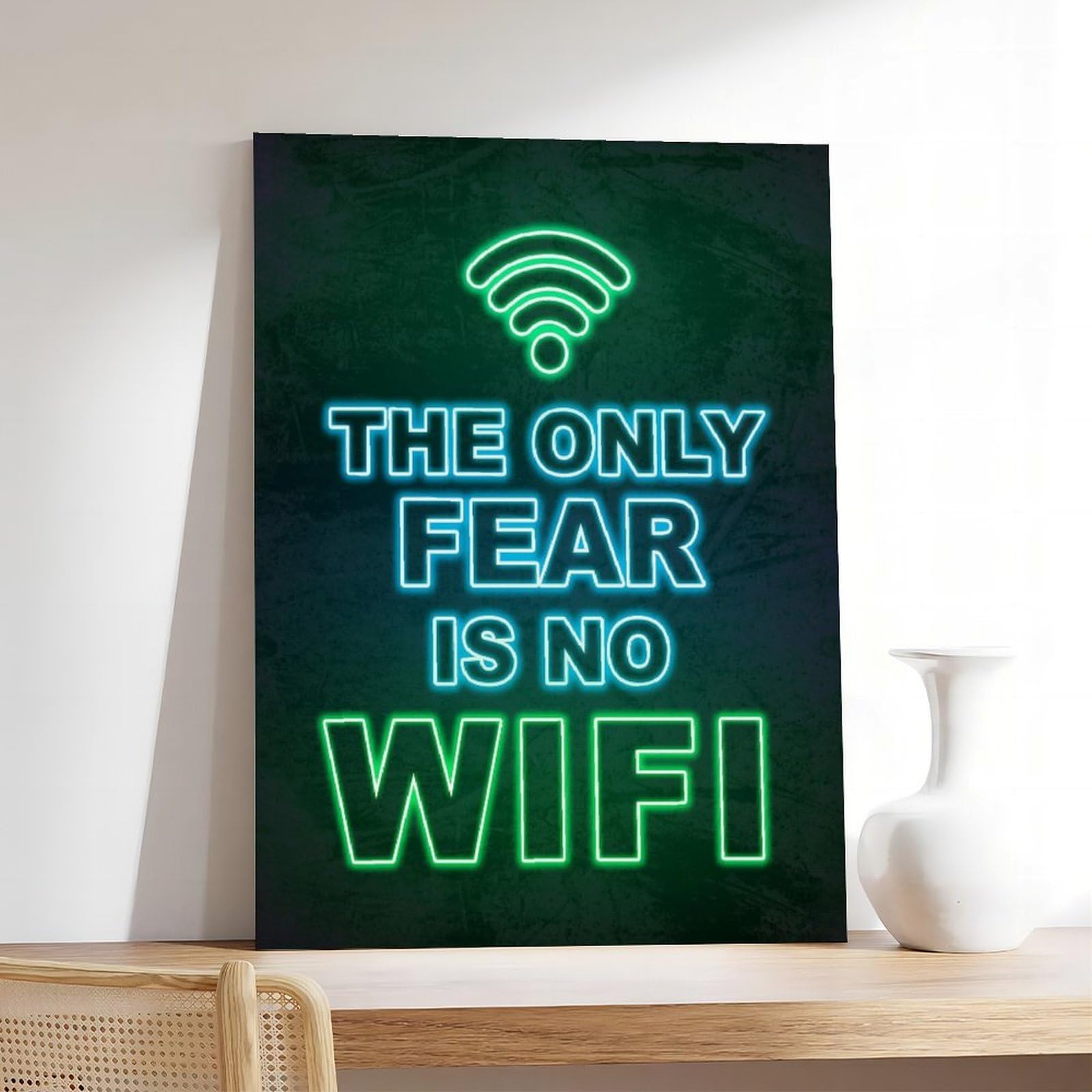 NEOHI Lienzo decorativo para pared con aspecto de neón, videojuegos, videojuegos, sala de juegos, pósteres e impresiones estéticas para habitación, dormitorio, oficina, 60 x 90 cm