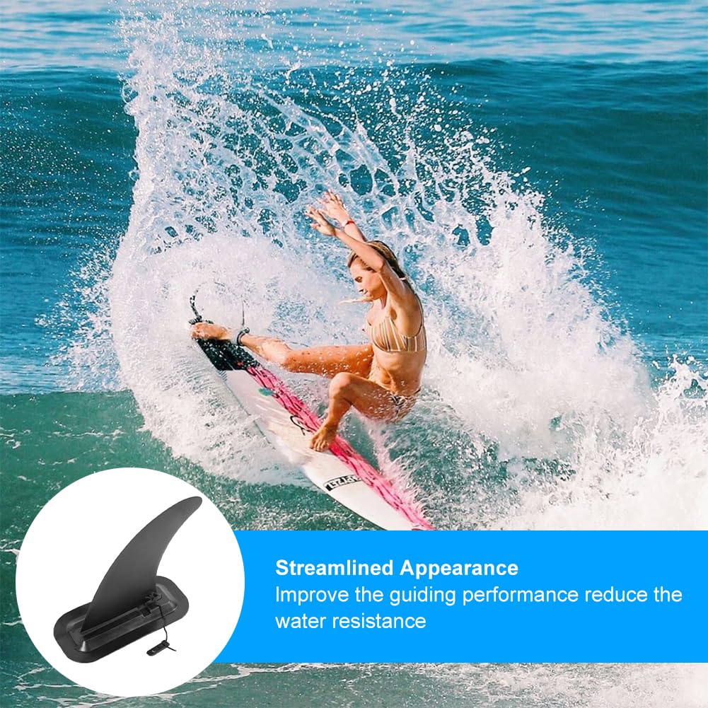 Aileron Paddle Universel, Aileron Paddle, Sup Aileron Central Amovible, 9inch Aileron de Surf Détachable, Ailerons de Planche de Surf gonflables Debout en Plastique pour Planche à pagaie Debout