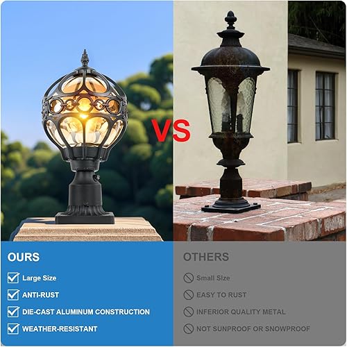 Miniatura 4 de Luz de poste para exteriores, para césped, entrada, patio, playa, granja, jardín, iluminación al aire libre, montaje en muelle, lámpara de poste