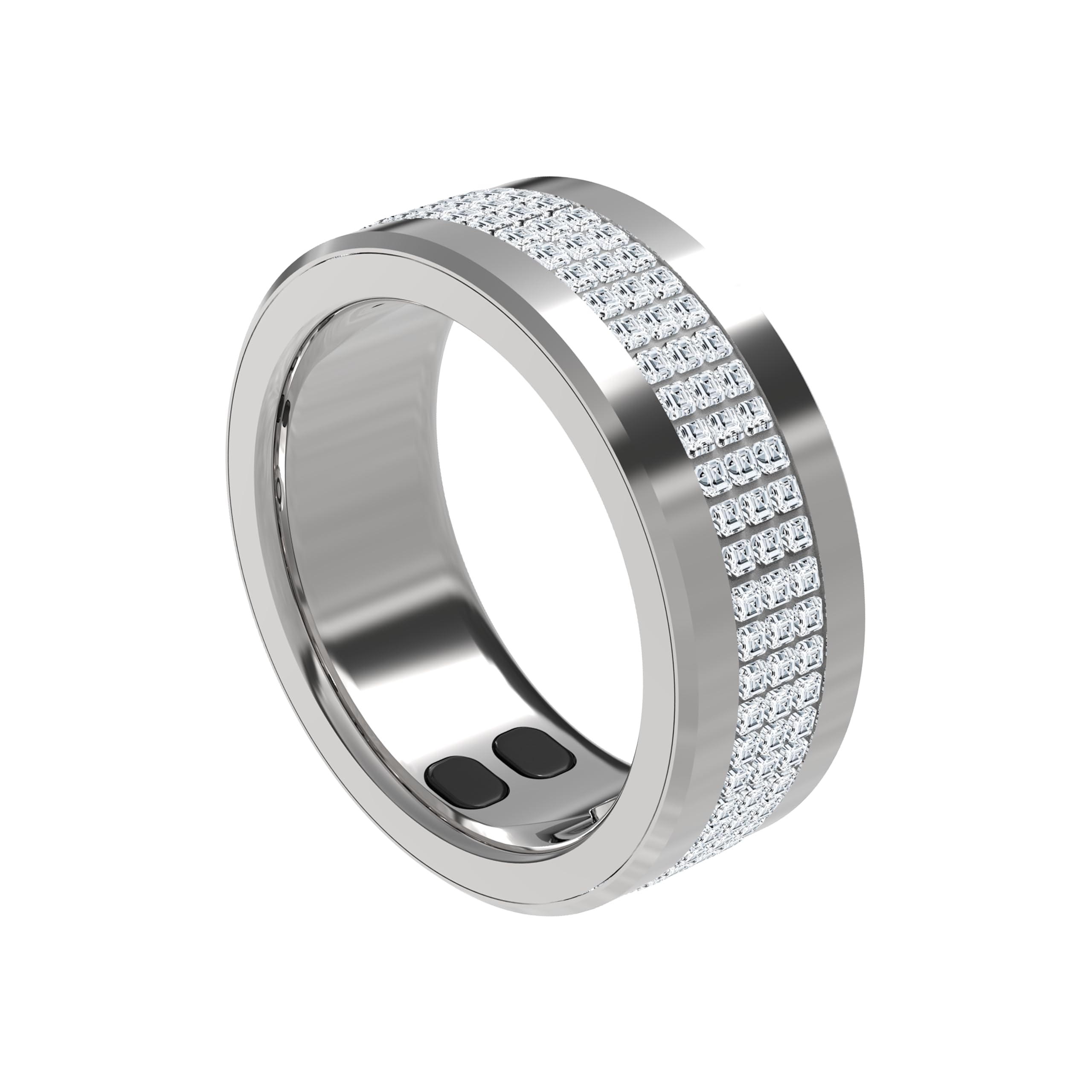 Porodo Jewels Smart Ring Health Tracker 18.2mm, 5 Days Working Time, Sports Mode, Sleep Monitor, Heart Rate & Body Temperature, Calorie Counter, Blood Oxygen, Menstrual Cycle - Silver