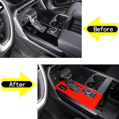 Vista 189 de Aunginsy Cubierta de panel de palanca de cambios de control central, compatible con Toyota Tundra/Sequoia 2022-2024, consola de palanca de cambios