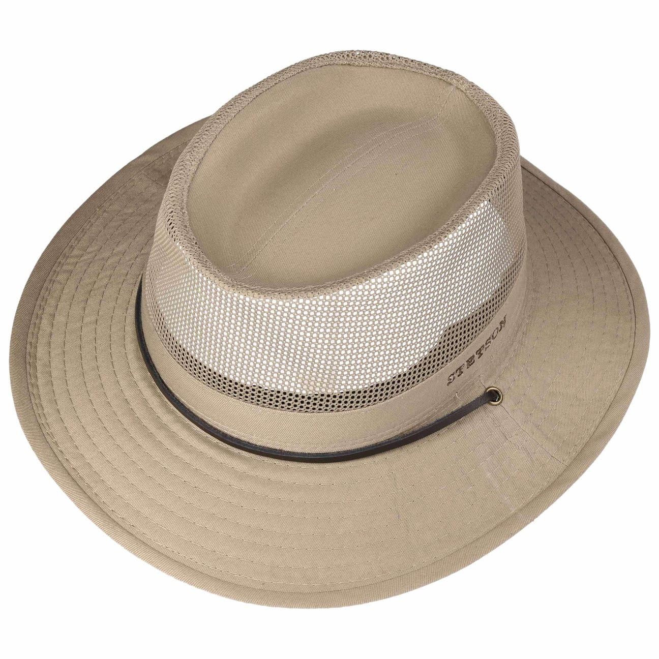 Stetson Sombrero Safari Takani Mujer/Hombre - de Trekking arbusto Malla con Tira para el mentón Verano/Invierno Primavera Verano Otoño Invierno