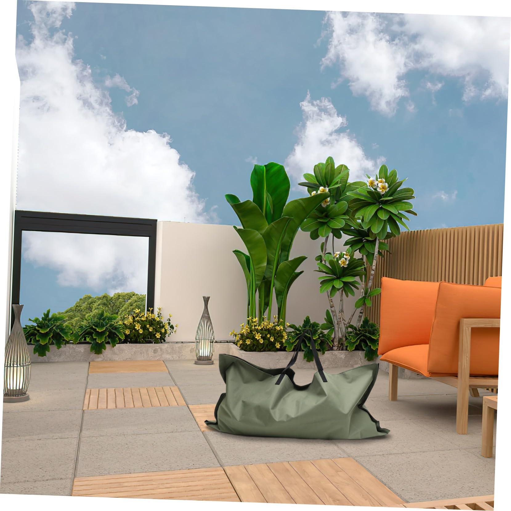 Bolsa de Basura Jardín con Asas Resistentes para Caídas y Escombros Gran Capacidad Portátil para Exteriores Interiores para Patios y Jardines