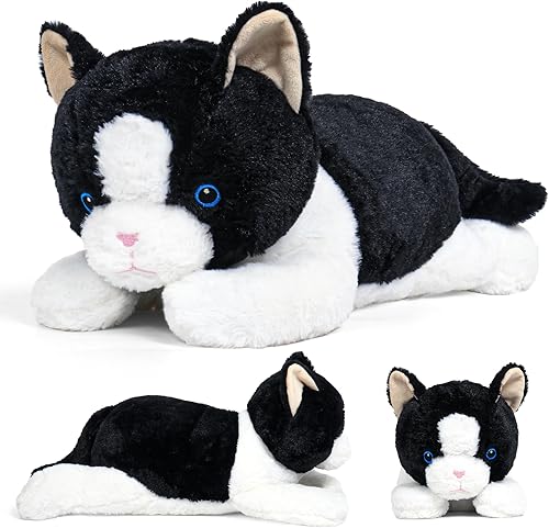 Animales de peluche con peso de gato de 5 libras y 24 pulgadas, almohada gigante de felpa con peso de peluche, regalo ideal para adultos y niños