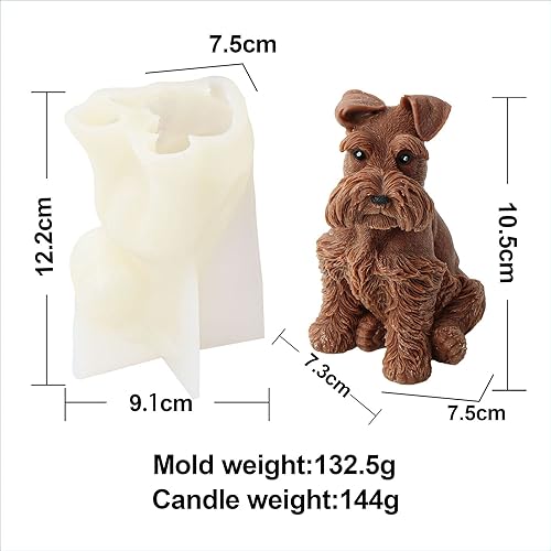 Miniatura 3 de Xidmold Molde de silicona para velas 3D para perros, molde de jabón de animales para chocolate, dulces, decoración de pasteles, vela de cera de