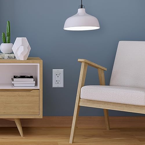 Miniatura 5 de WEBANG Toma de pared decorativa de 20 amperios y 125 V, receptáculo dúplex resistente a manipulaciones para uso residencial y comercial, placa de