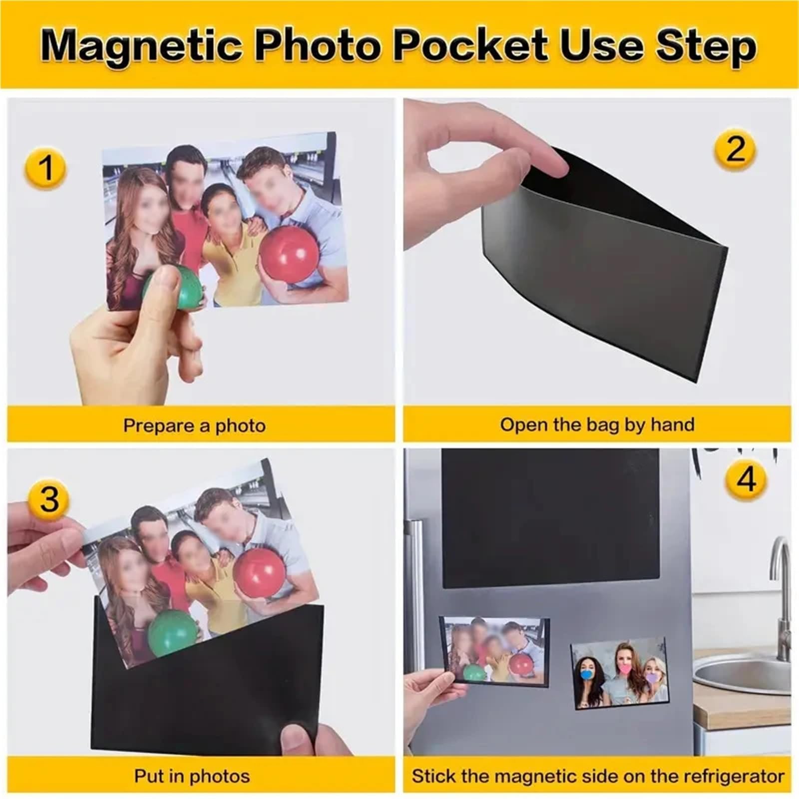 Magnetyczna ramka na zdjęcia, 10 * 15 cm, czarne, magnesy na zdjęcia, etui lodówkę, wystrój pokoju, sztuka domowa do eksponowania obrazów