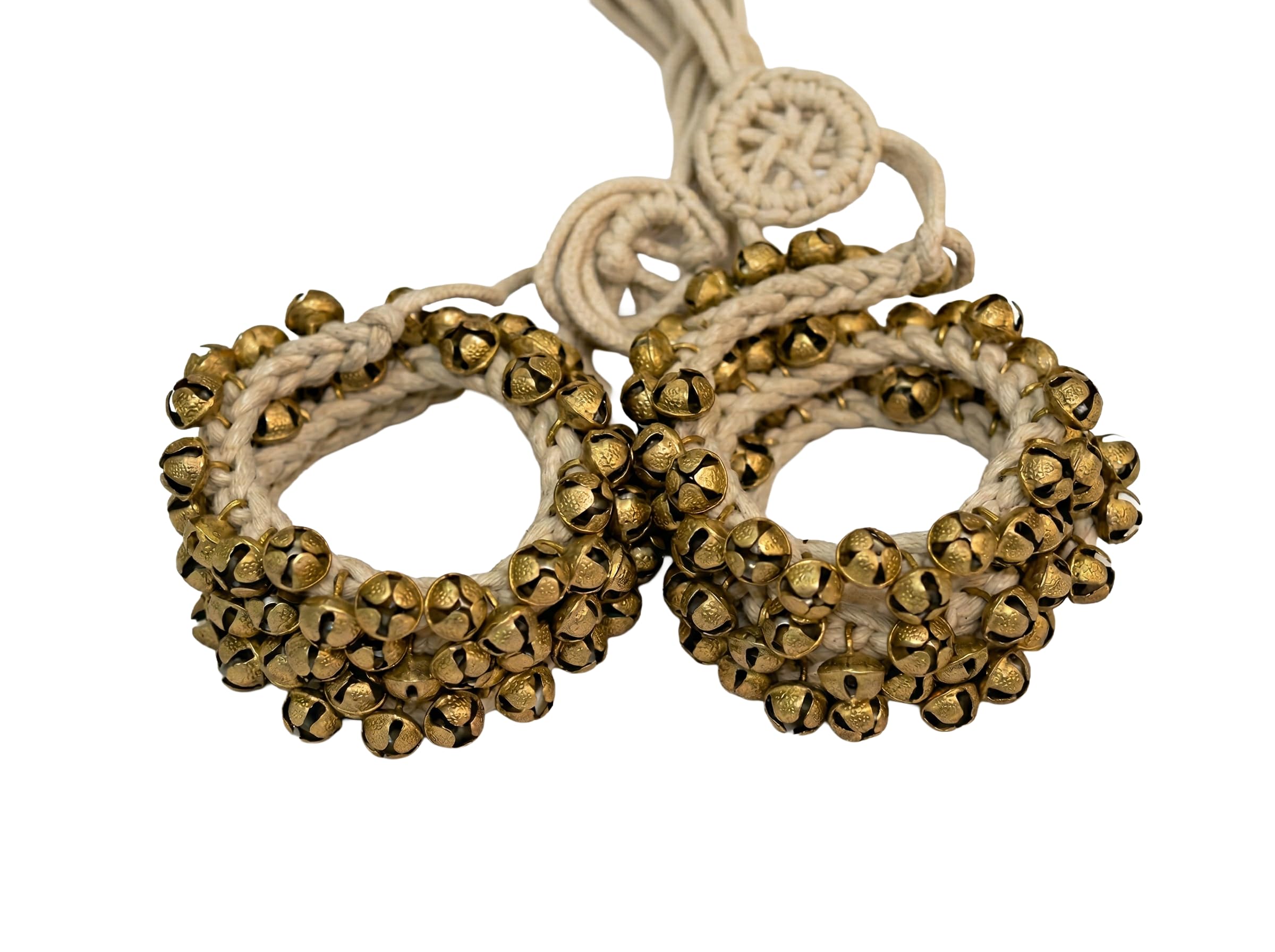 Brass Ghungroo 100 Bells (50+50) Special Limited Edition for Kathak & Bharatanatyam | 1.8 CM Dance Ankle Bells with White Cotton Thread | Classical Dance Practice, Training & Performance Accessory-image-49