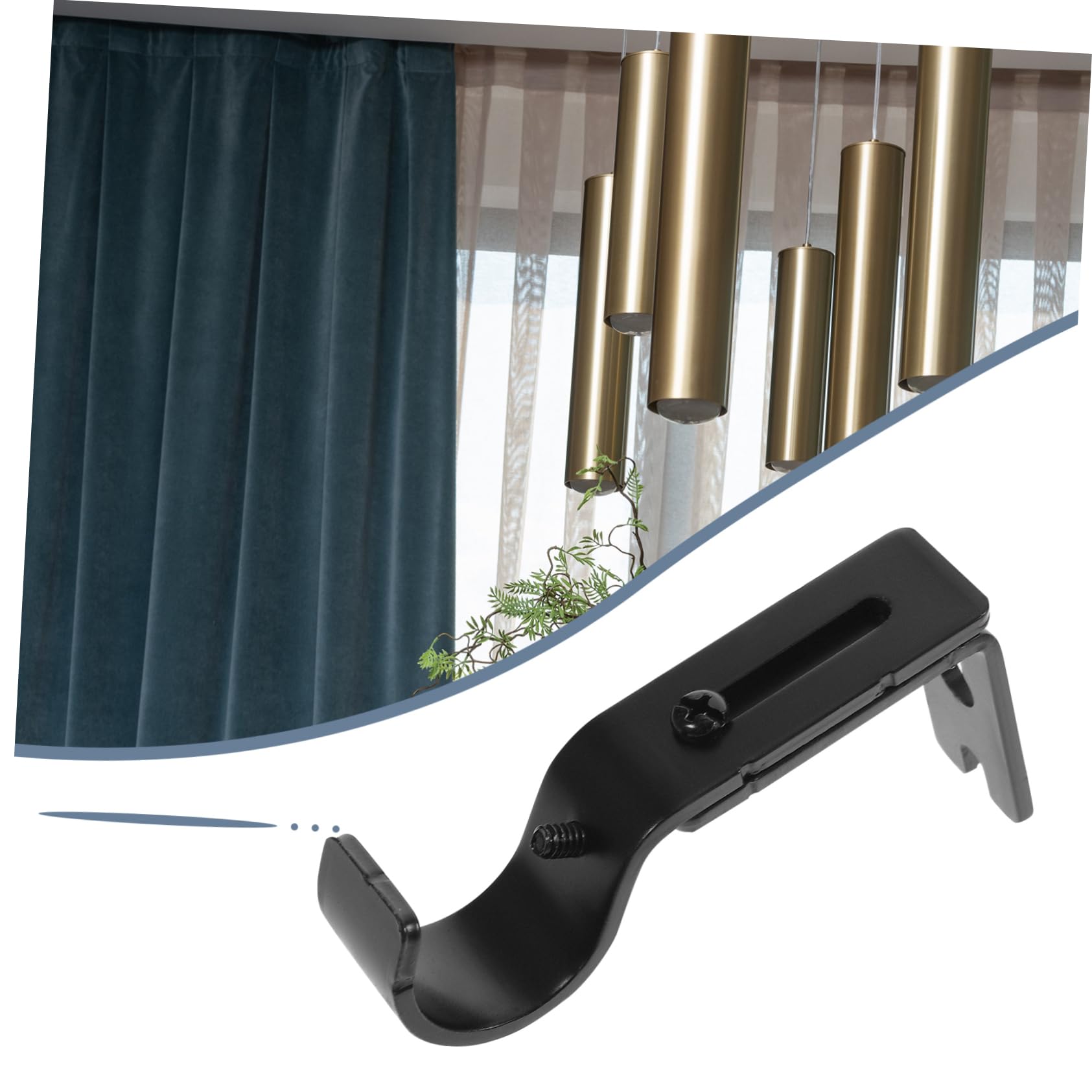 MAGICLULU 5 Ensembles Support De Tringle À Rideau Supports Muraux pour Tringles À Rideaux Chambre À Coucher Tringle À Rideaux Crocheter Supports De Tringle À Rideau Réglables 3 Pièces * 5