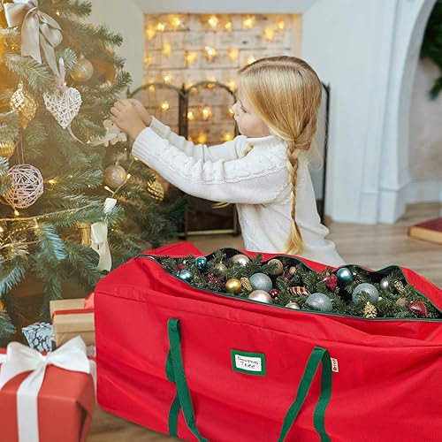 Miniatura 2 de HOLDN' STORAGE Bolsa para árbol de Navidad resistente 600D Oxford, bolsas de almacenamiento para árbol de Navidad que se adapta a hasta 9 pies