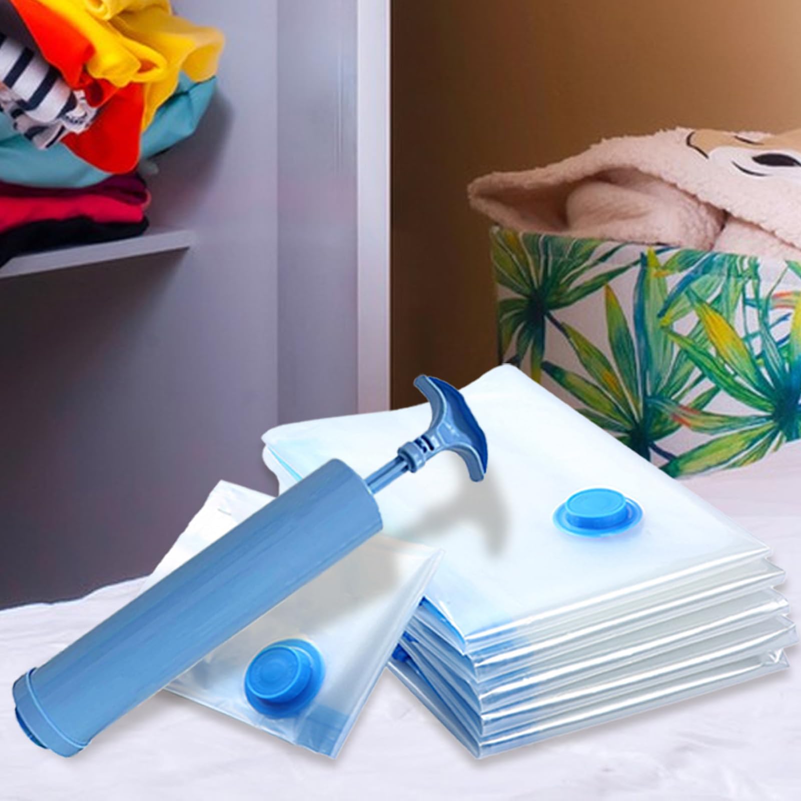 Bolsas Al Vacío Para Ropa De Viaje 10 Piezas Reutilizables Portátiles Con | Bolsas De Embalaje Al Vacío De Viaje Para Embalaje Mudanza Armario Ropa De Cama Estacional Maleta