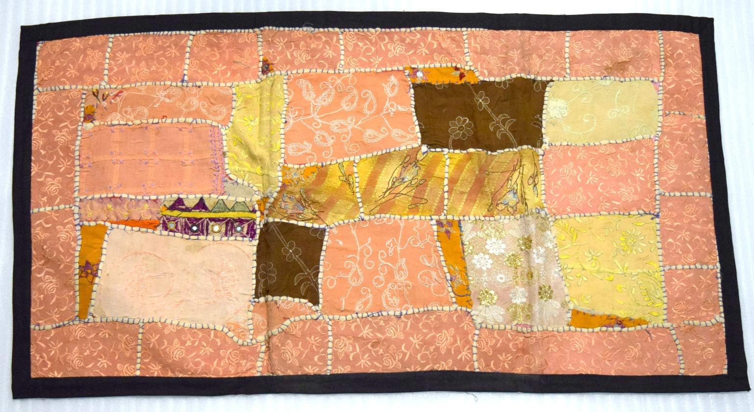 Global Art Vintage Rajasthani Tapestry Wall Hanging Bed Spread Nice Thread Work Handmade Patchwork Art Wall d�cor Unique Theme Party d�cor Yoga Mate