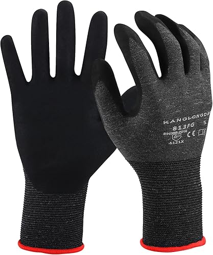Guantes de trabajo ultra finos para hombres y mujeres, guantes de trabajo de seguridad con pantalla táctil con agarre, guantes de trabajo súper