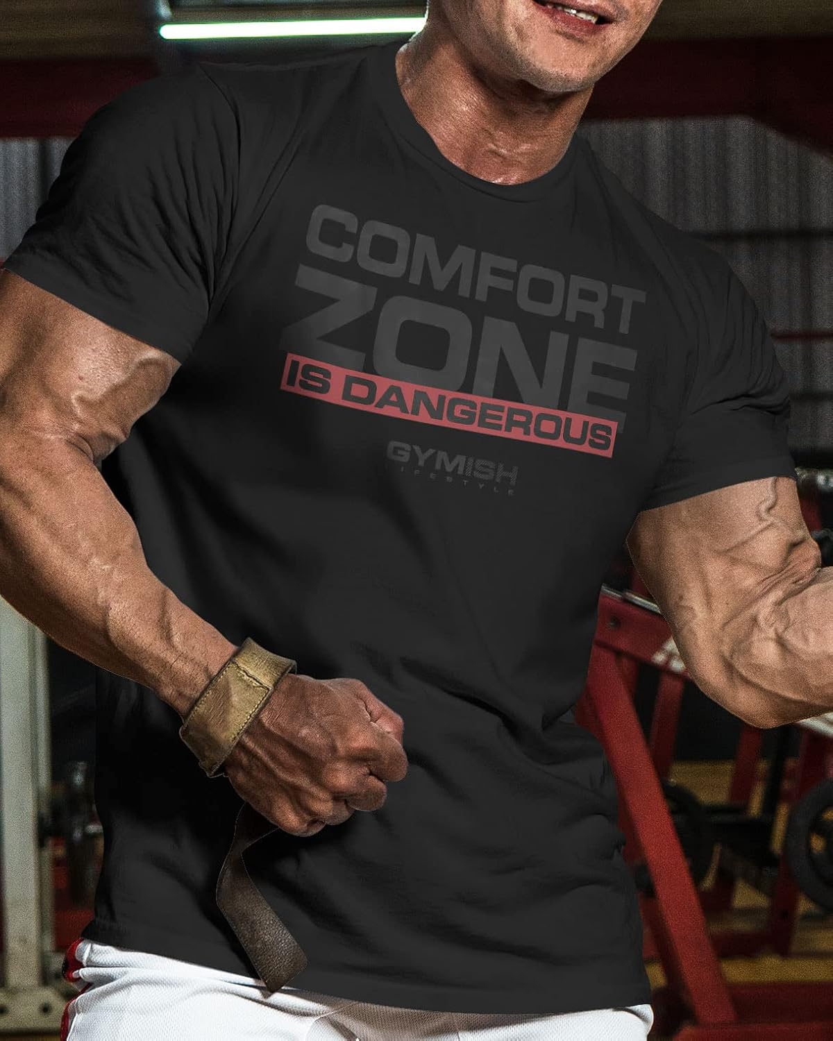 Comfort Zone is Dangerous Inspirational Workout Lifting Tshirt for Men - Image 2
