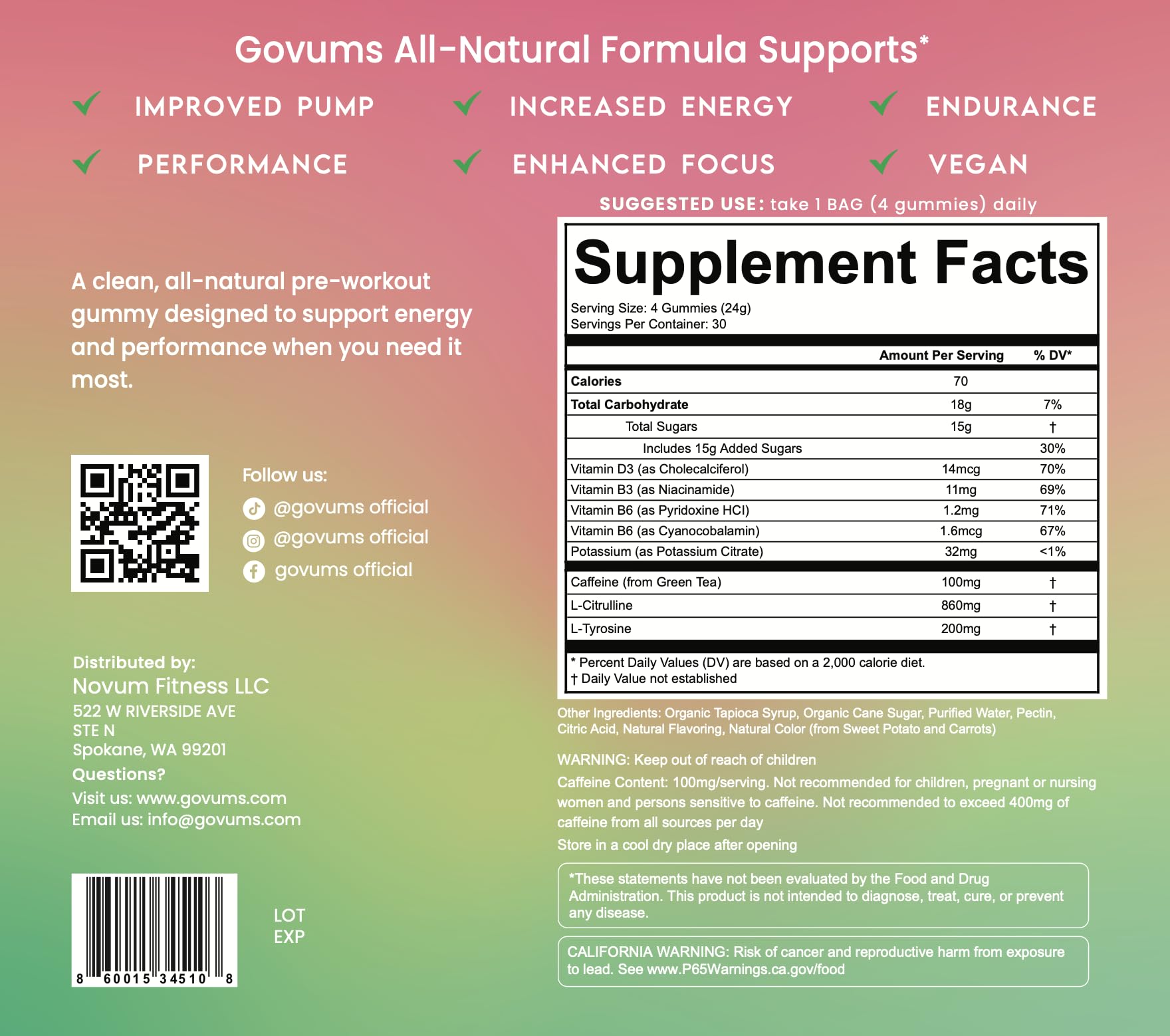 Pre-Workout Energy Gummies, 100mg Caffeine, 30 Servings, Watermelon — Amazon image 7