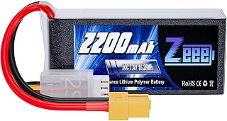 Zeee 2S 2200mAh Shorty Lipo Battery 7.4V 50C RC Battery with XT60 Connector Soft Pack for 1/16 Slash RC Car RC Truck RC Helicopter Airplane Quadcopter Drone RC Boat Racing Models
