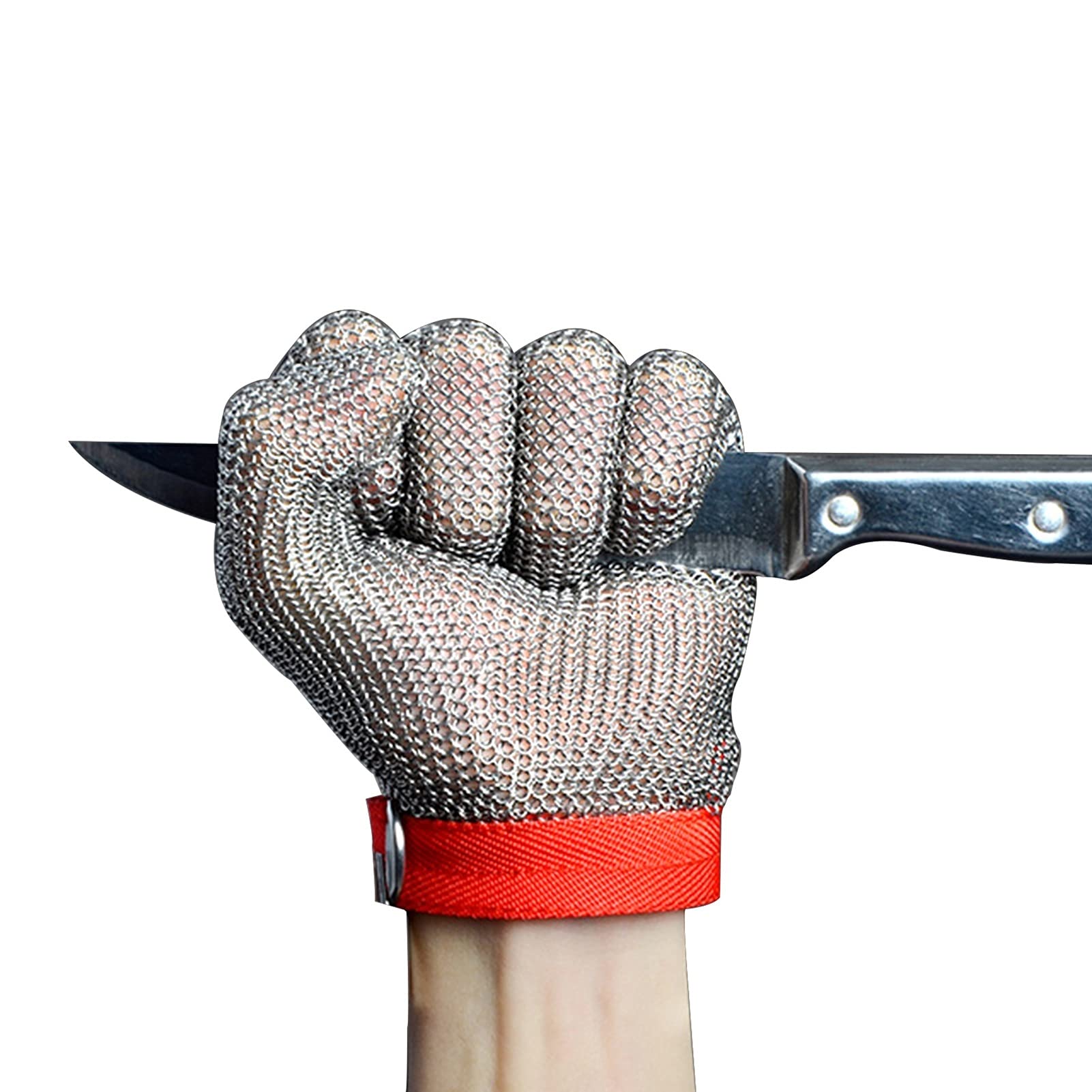Gartenhandschuhe Metall Edelstahldraht Handschuhe, Schnittfeste Schutzhandschuhe, Metzger Arbeitsschutzhandschuhe, Lebensmittelqualität Für Gartenküchen Im Freien, 6 Größen