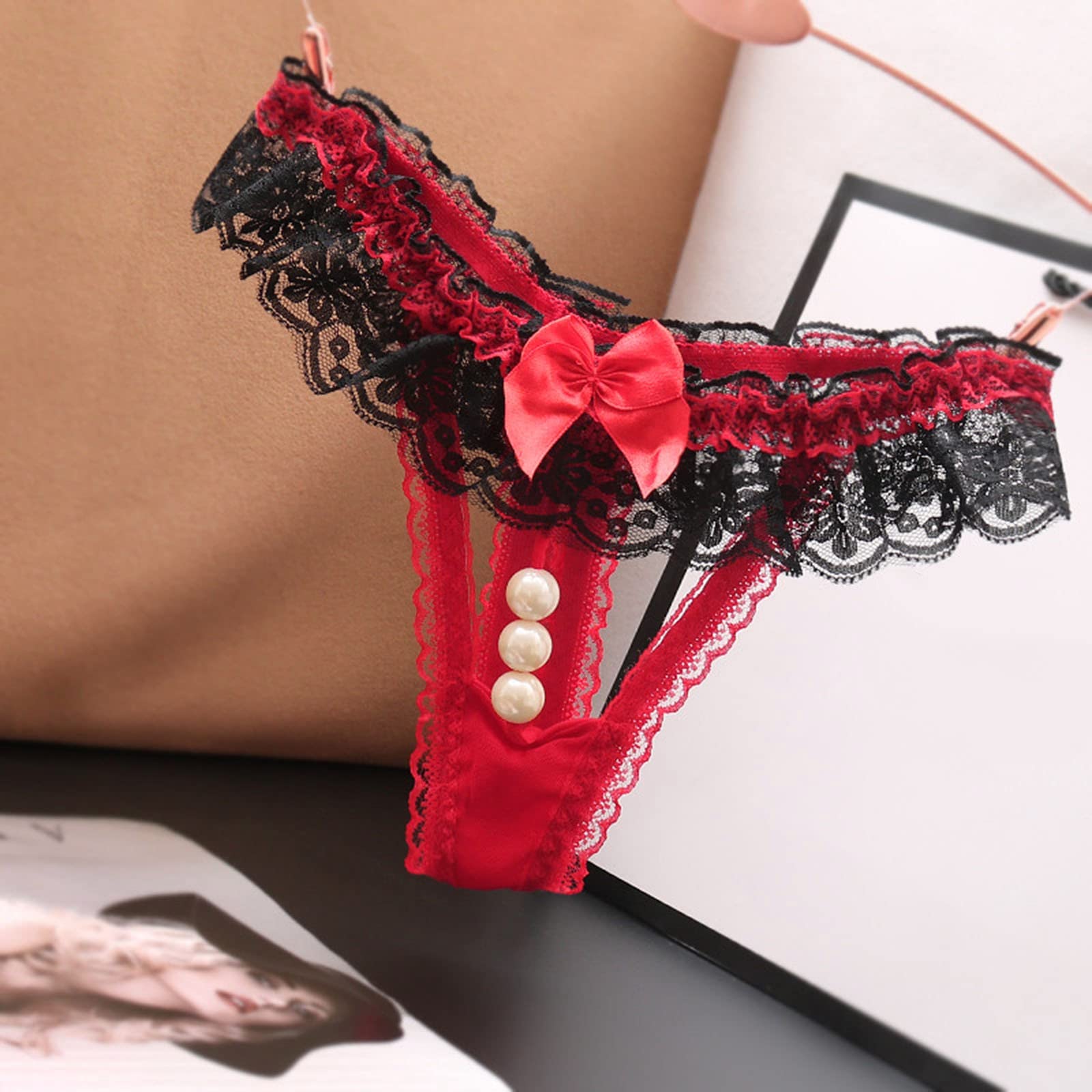 String Femme Sexy Dasongff - Tanga Dentelle Imprimé, 100% Polyester