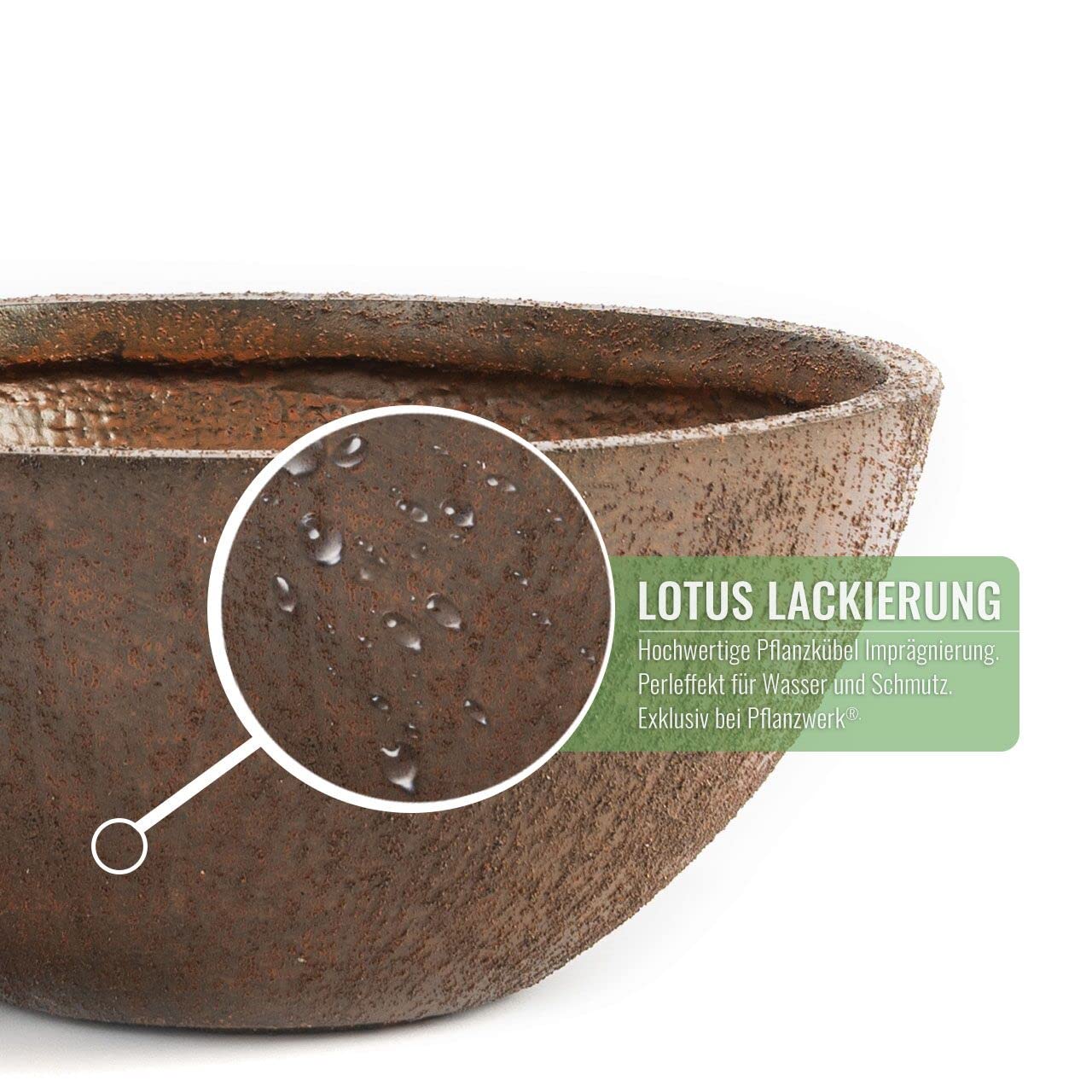 Pflanzwerk® Pflanzkübel Pflanzschale Bowl Ø 28cm Rost *Frostbeständige Blumenschale* *Premiumqualität* *Lotus-Effekt Imprägnierung*