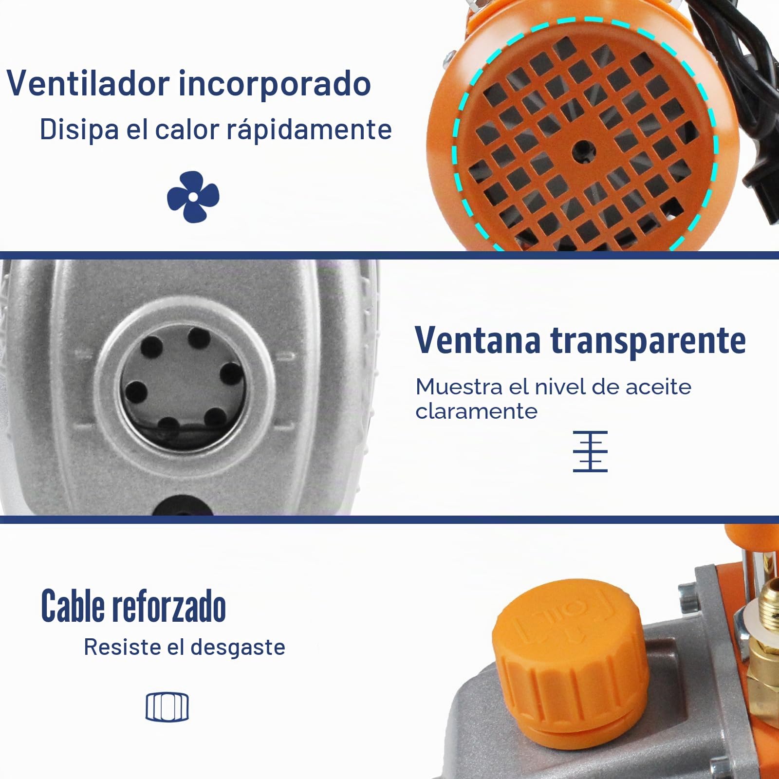 BACOENG Bomba de Vacío de Etapa Única, 85 litros/min, 1Pa, 125W