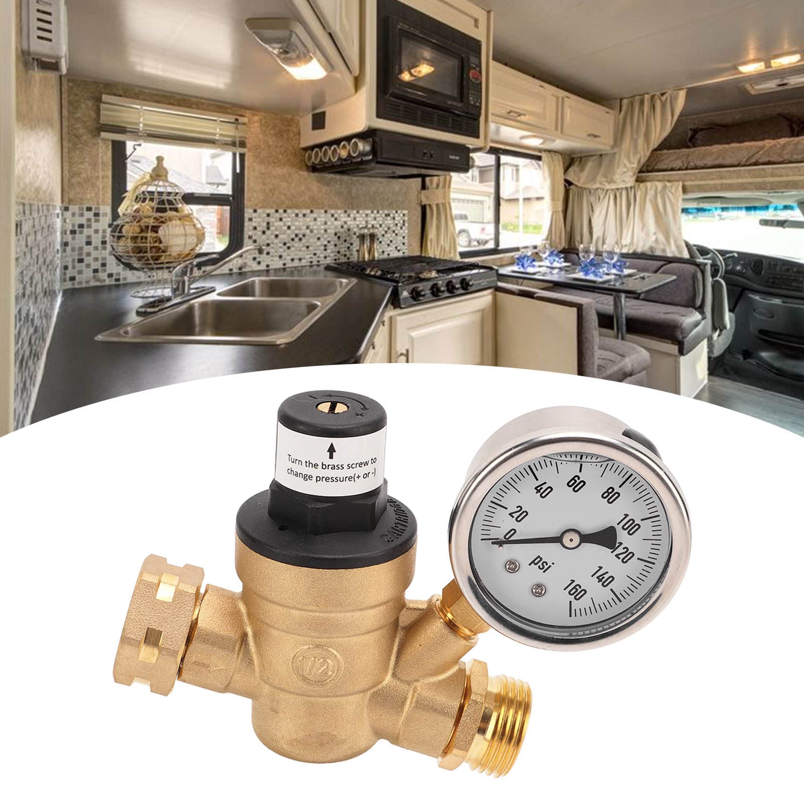 banapoy Regulowany Regulator Ciśnienia Wody 0-160PSI 3/4 Cala