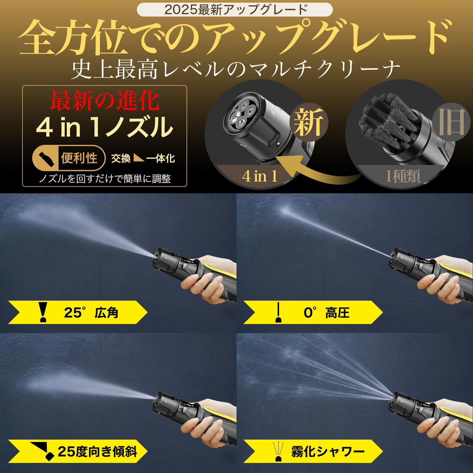 Amazon | 高圧洗浄機 キャスター付 コードレス 折り畳み式
