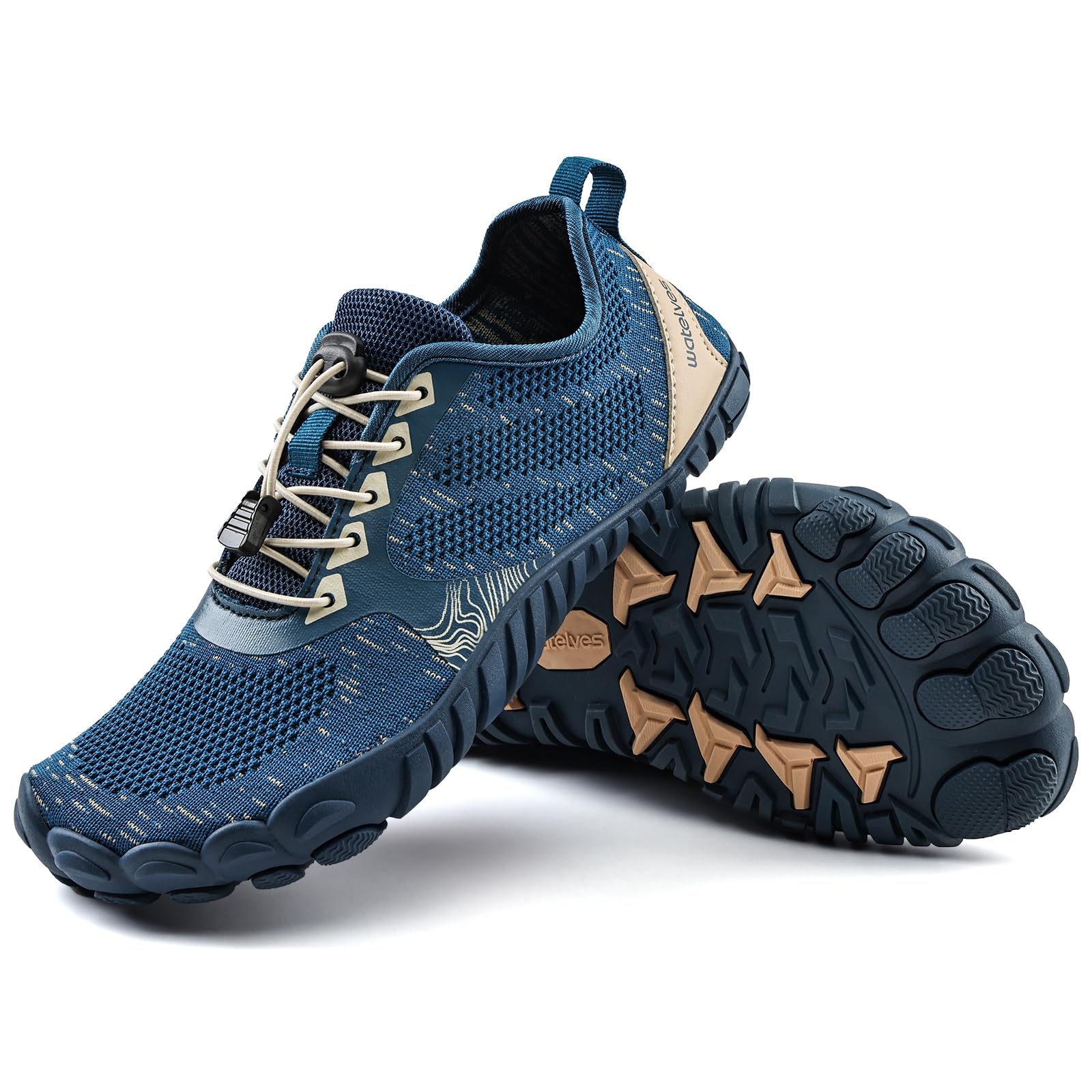 WateLves Barfuss Schuhe Damen Fitnessschuhe Knit Barfußschuhe Herren Minimalistische Breiter Zehenbox