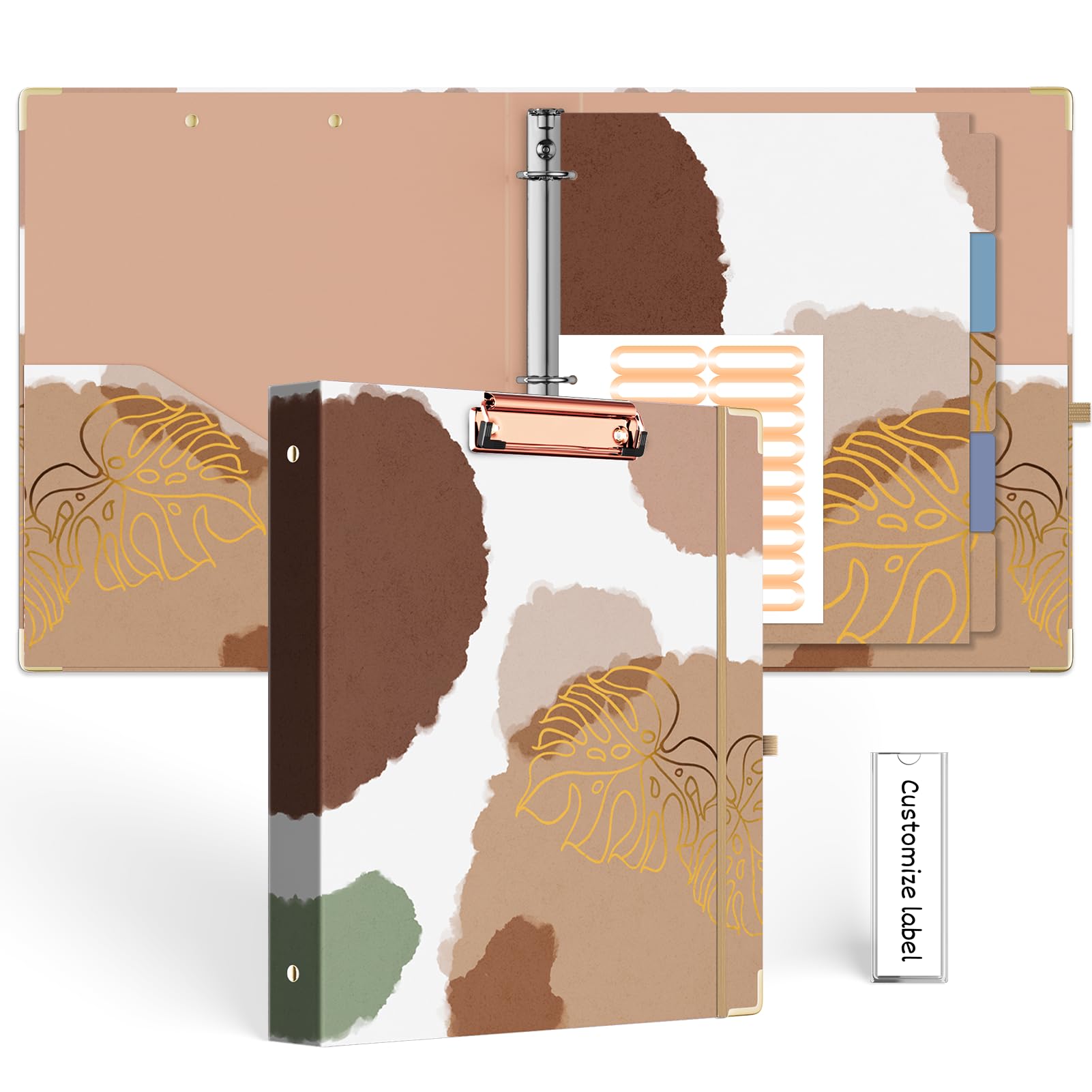 EYROZILL Cute 3 Ring Binders 1 Inch, Binder with Dividers and Clipboard on Front, 8.5" x 11" for Appointment Record，Prescription Tracking, Lesson Plan