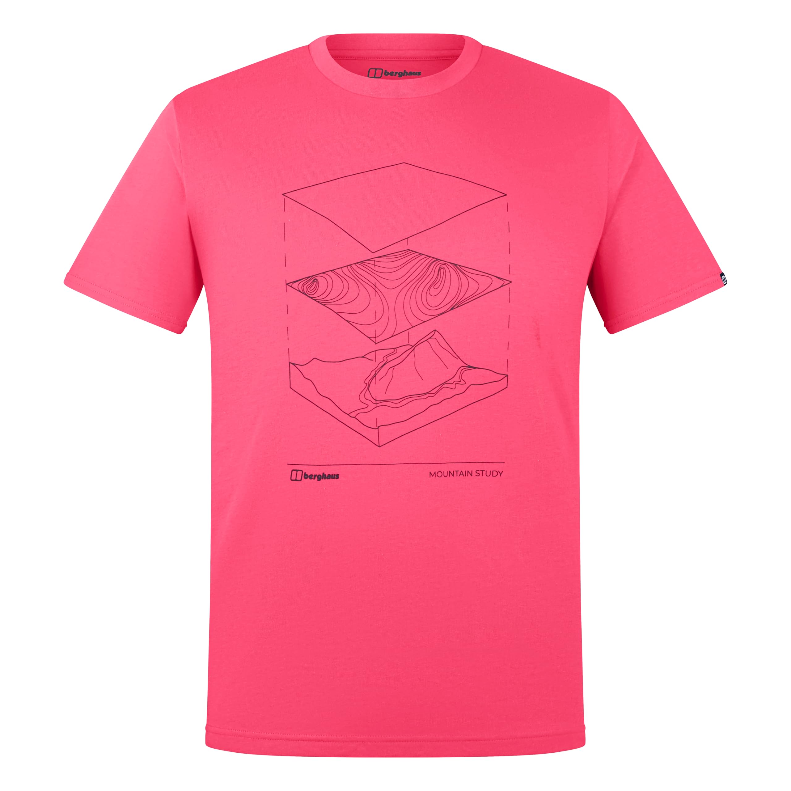 Berghaus Men's Everyday Elements T-Shirt | 100% Cotton Non-Technical T-Shirt, Fiery Pink, 3XL