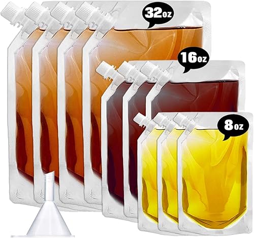 Kit de frasco de licor de crucero para viajes, ocultable y reutilizable, corredor de ron con alcohol, jugo, bolsas de plástico para bebidas coladas,