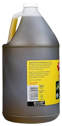 Miniatura 3 de Bragg - Aceite de oliva orgánico y extravirgen hecho con aceitunas griegas Koroneiki prensado en frío para marinar y vinagretas con certificado USDA