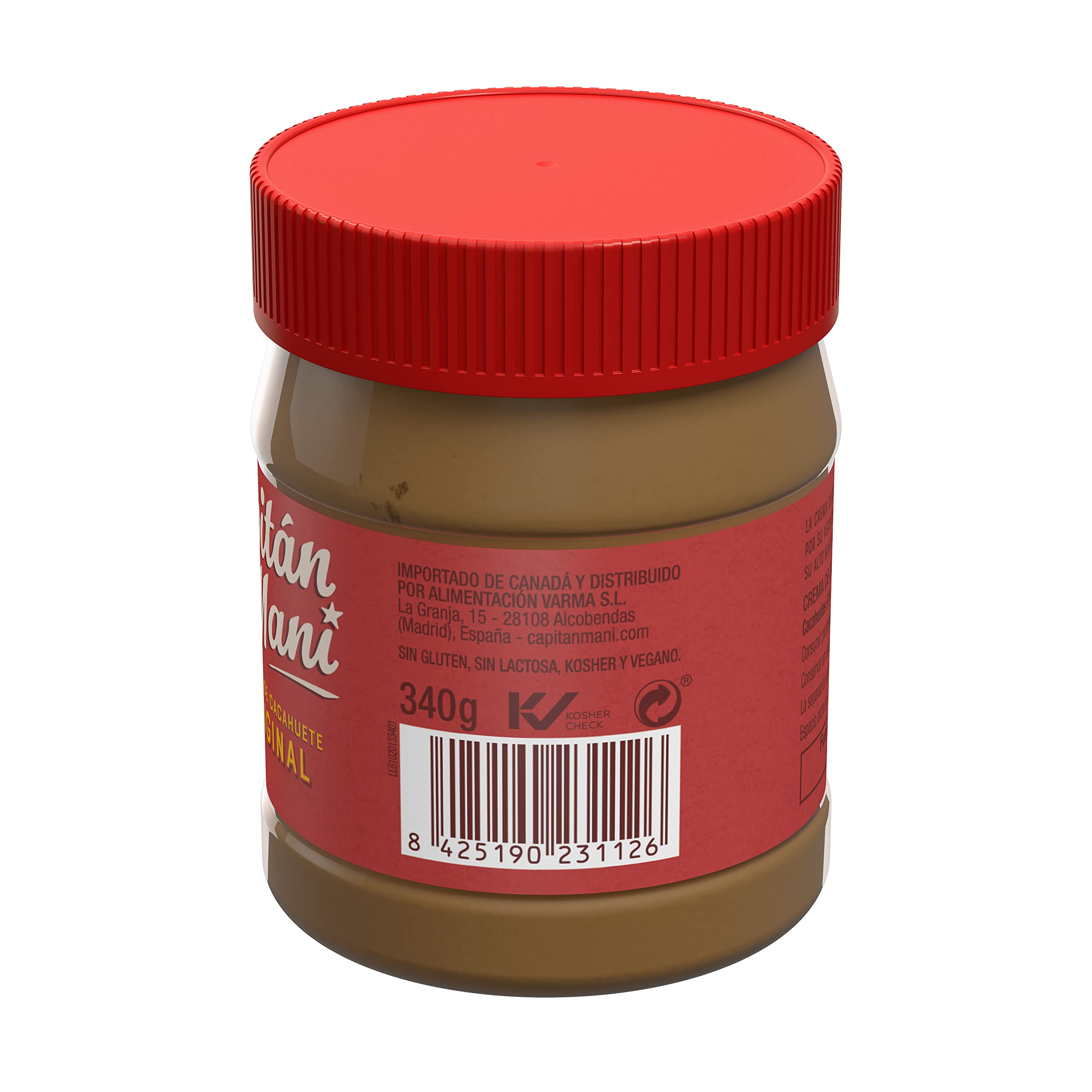 Capitan Maní Erdnussbutter Mit Dunkler Schokolade – 340 G, Glutenfrei, Vegan, Ohne Zuckerzusatz – Ideal Für Sportler & Frühstück