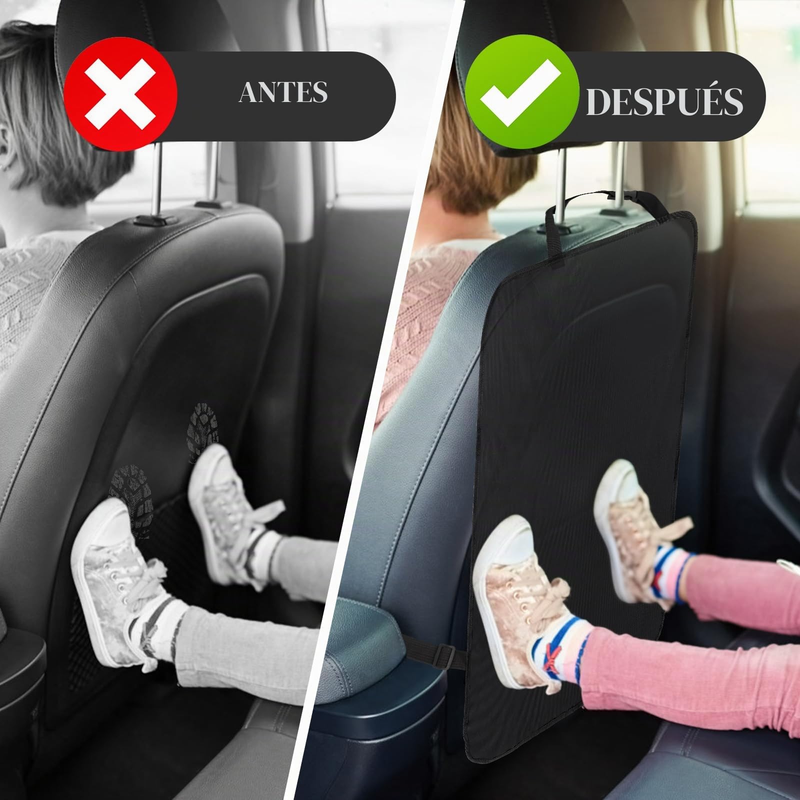 VFANDV 2 Piezas Protector Asiento Coche Respaldo, Protector de Respaldo Impermeable Protector de Asiento de Coche 600D Oxford Protector de Respaldo Protección Fundas para Niños y Bebe