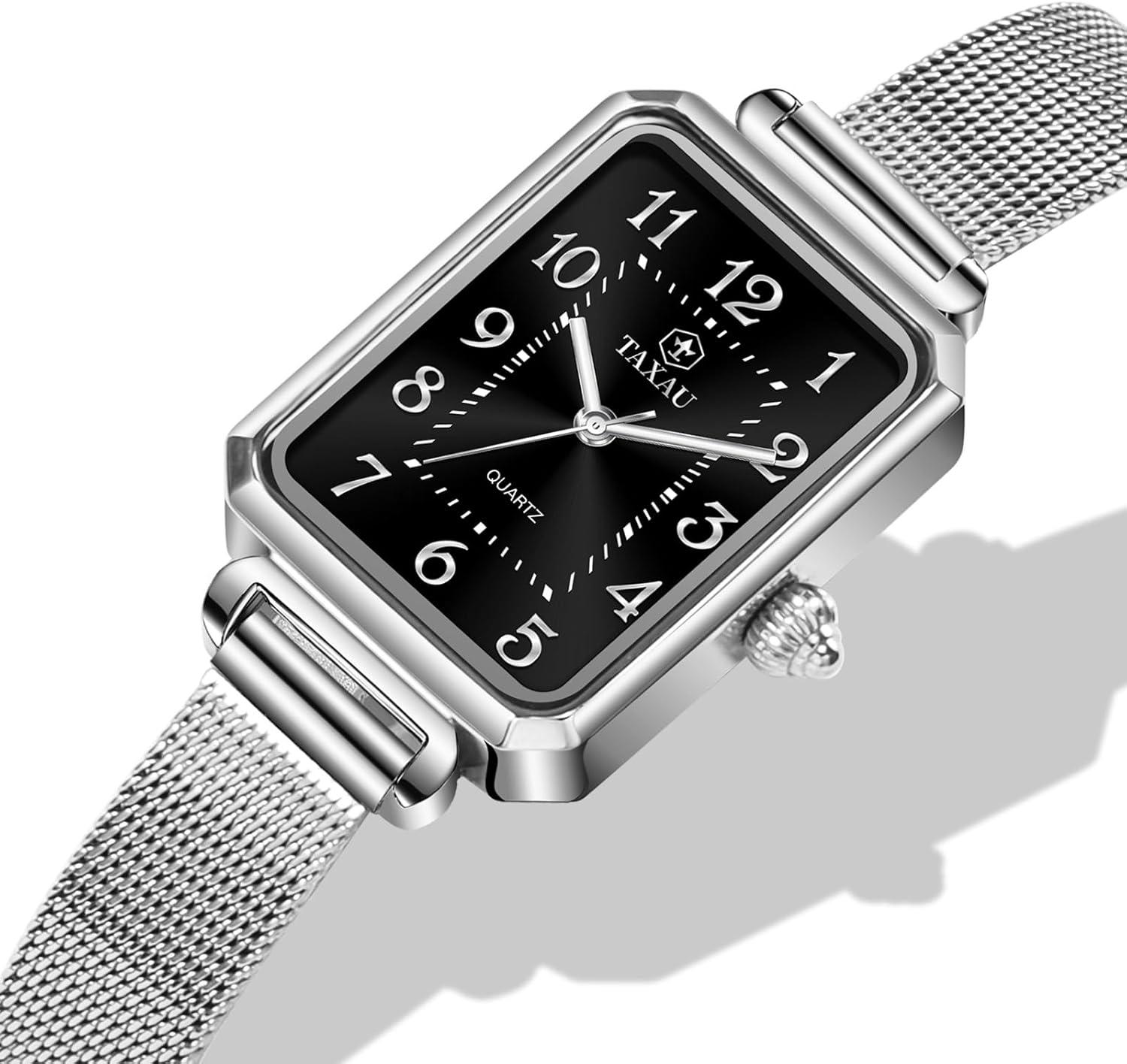 Watches for Women Dress Large Wrist Womens Waterproof Watch Analog Quartz Watch for Women Ladies Watches with Date Square Mesh Band - Image 7