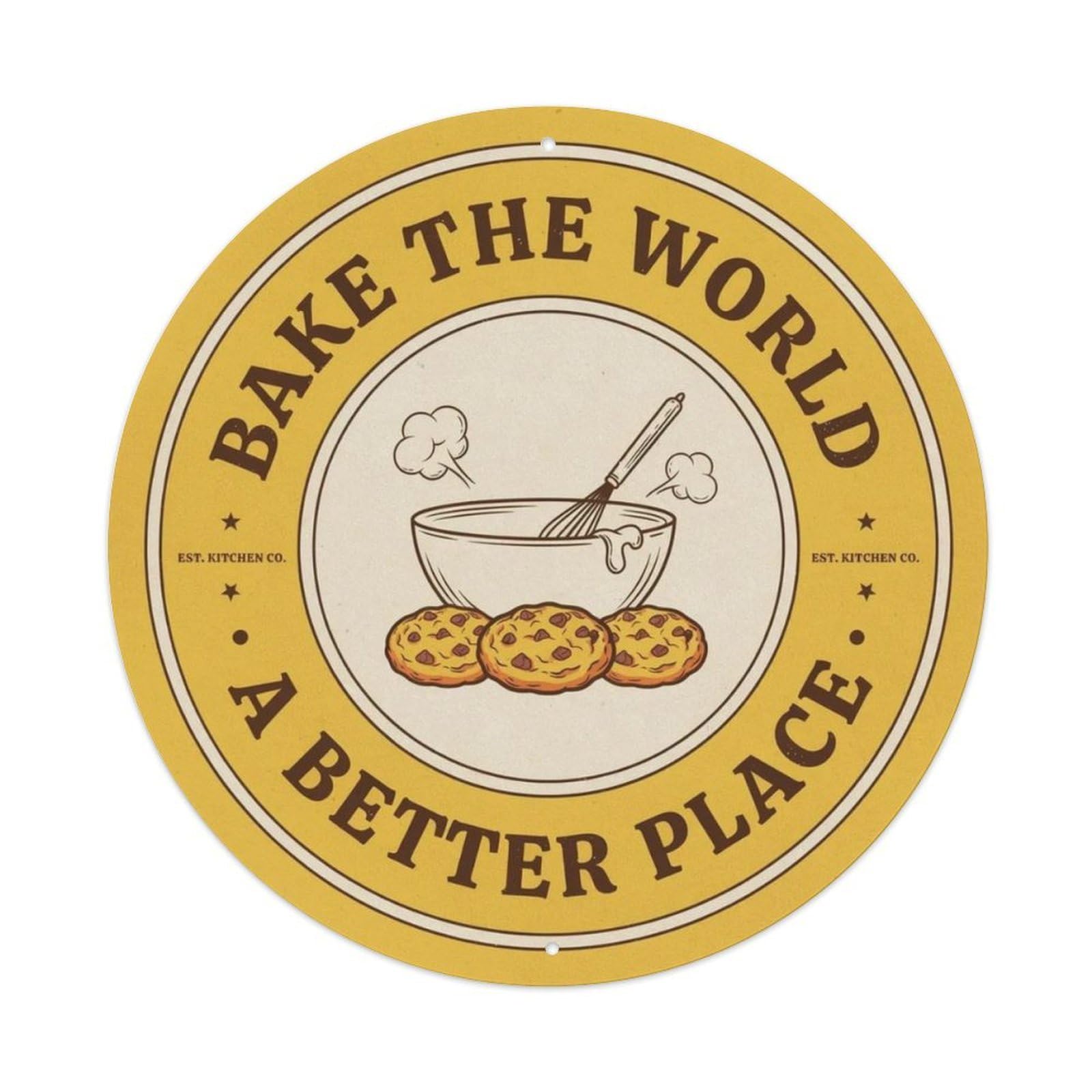 Bake The World A Better Metal Tin Sign Plaque