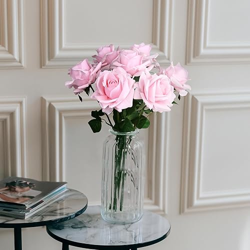 Miniatura 96 de Eyamumo Flores falsas, rosas artificiales de seda sintética al tacto real para decoración de bricolaje, fiesta de boda, decoración de oficina