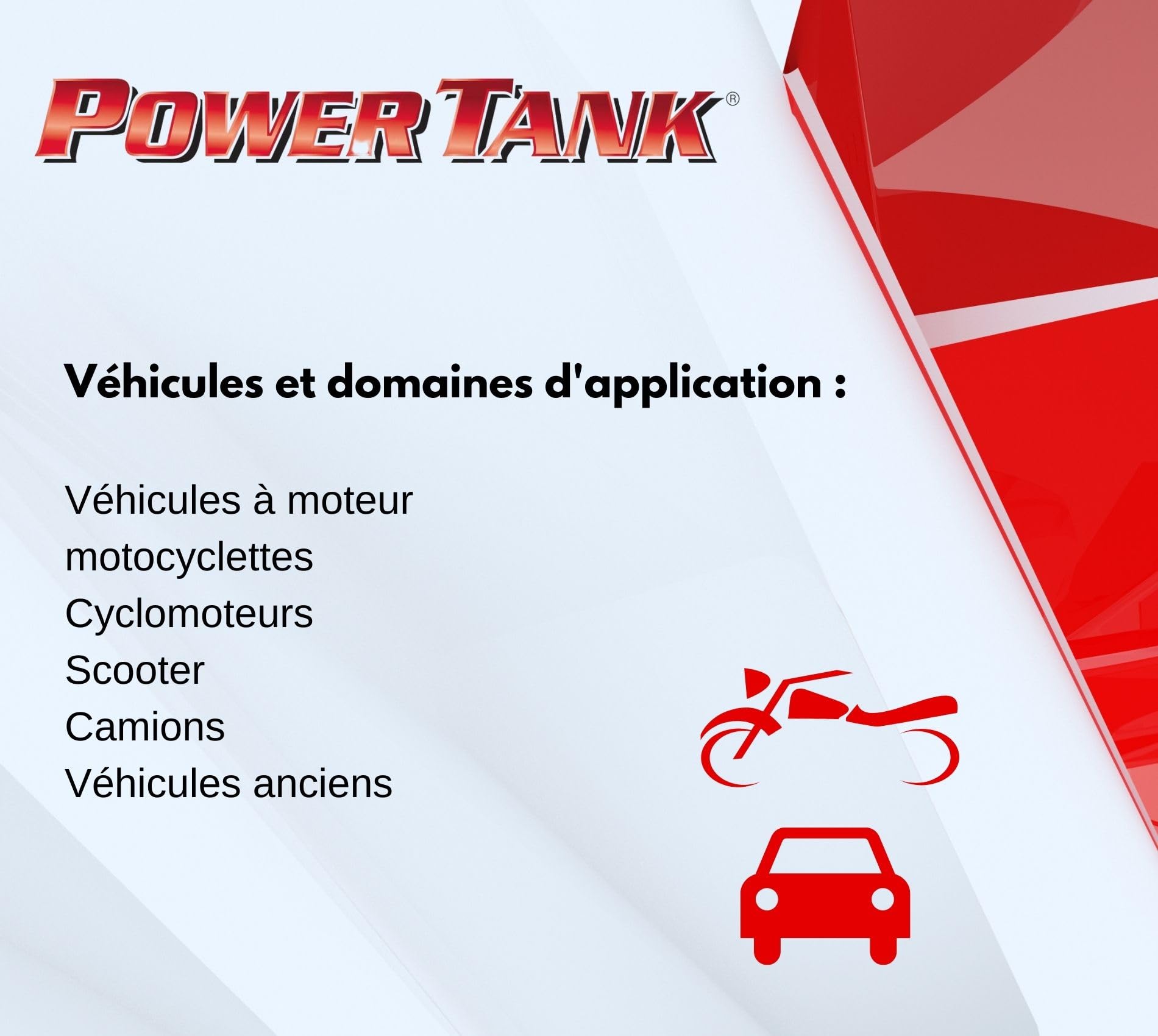 Power Tank - Traitement de Réservoir Innovant - pour Réparer, Régénérer et Protéger Les Réservoirs - (Kit Small Rouge 350 GR) - Automobile, Moto, Scooter, Véhicules Vintage Céramique