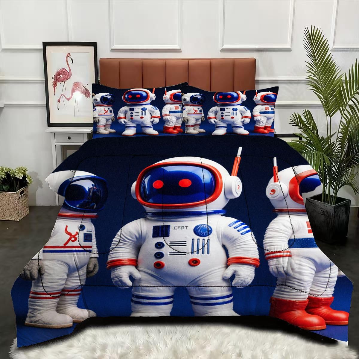 Couette 240 x 260 cm Astronaute microfibre hypoallergénique et lavable contre la peau sensible