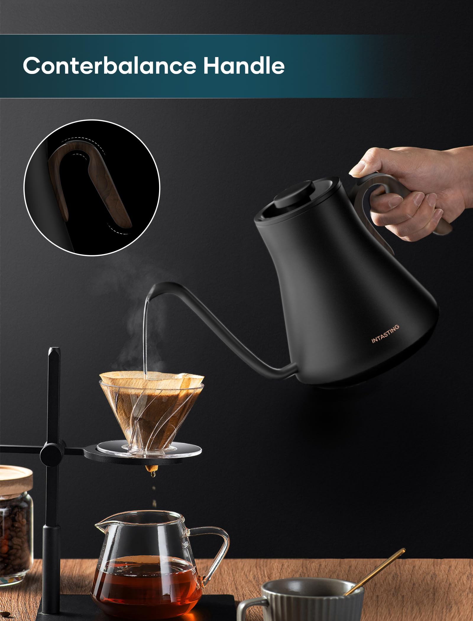 Amazon | Electric Kettles, INTASTING Gooseneck Electric Kettle, ±1