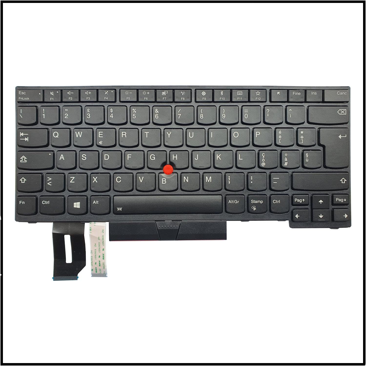Generico Tastiera Italiana per Lenovo THINKPAD T495 20NJ 20NK Nera Frame RETROILLUMINATA