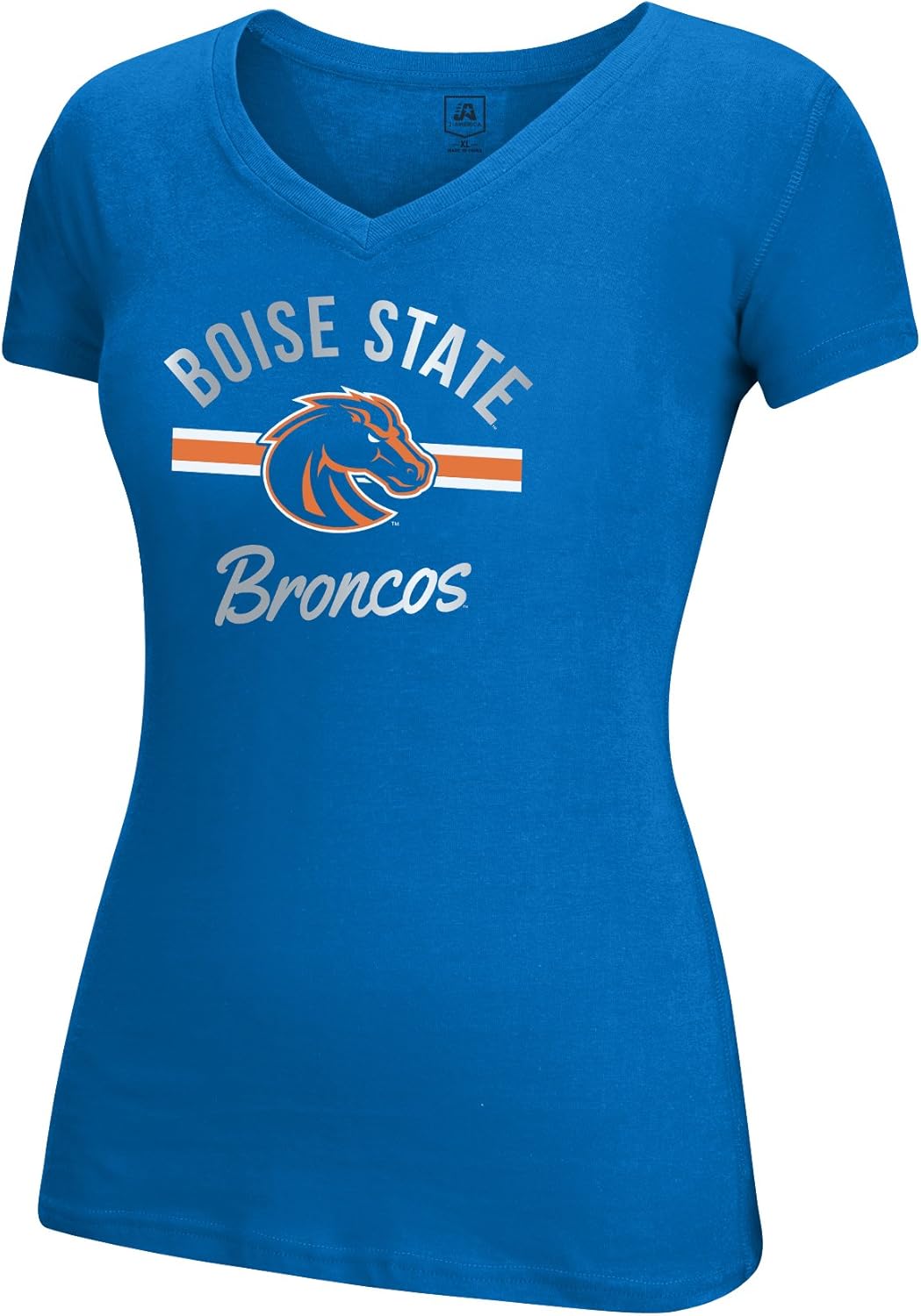 J America NCAA Adult Women School Spirit Stripe Essential Tee