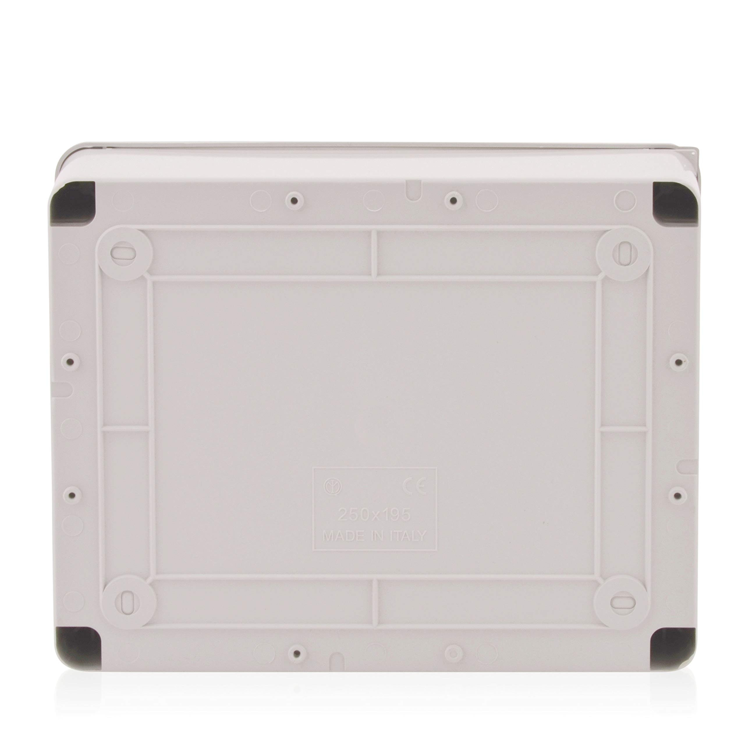 Intratec Sicherungskasten Aufputz Set mit transparentem Deckel – Verteilerdose IP 65 für einfache Aufputz Installation – Leergehäuse mit rostfreien Kreuzschlitz-Schrauben – 240x190x90mm