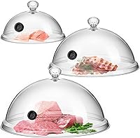 Baderke 3-Pack Cocktail Smoker Domes 6" 8" 10" Transparent Acrylic Cloche Covers for Smoke Infusers, Food Drinks Glasses
