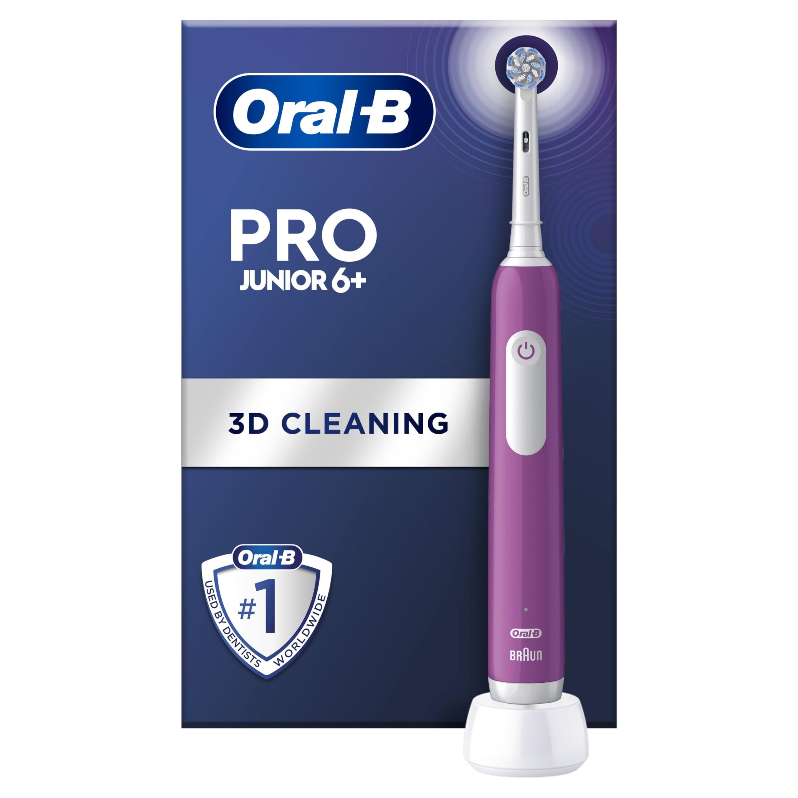 Oral-B Pro Junior Electric Toothbrush, 1 Purple Handle, 1 Toothbrush Head EU PLU