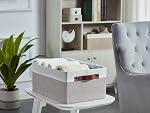 DECOMOMO espadrilles pour étagères, paniers d'entreposage, bacs de rangement en tissu (gris clair) & Blanc, 3 Boîte)